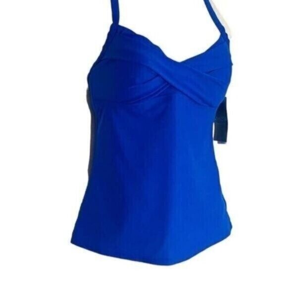 Athleta Womens‎ Twister Tank Tankini Top Swim Adjustable Straps Blue - Picture 4 of 11